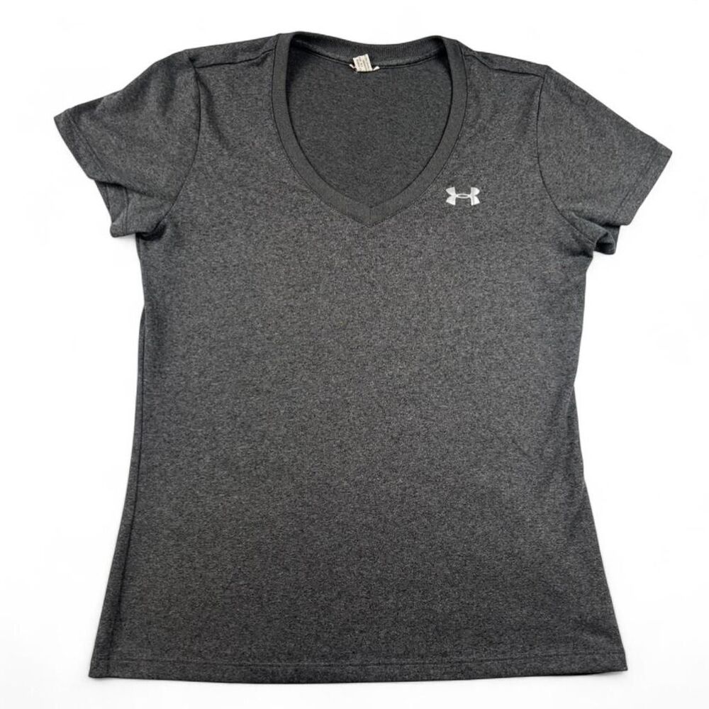 Under Armour Women’s Gray V-Neck Athletic Tee | Size Medium